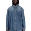 d-simply-s15 Denim shirt with back embroidery