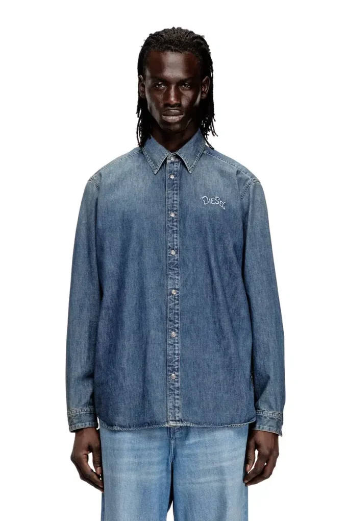 d-simply-s15 Denim shirt with back embroidery