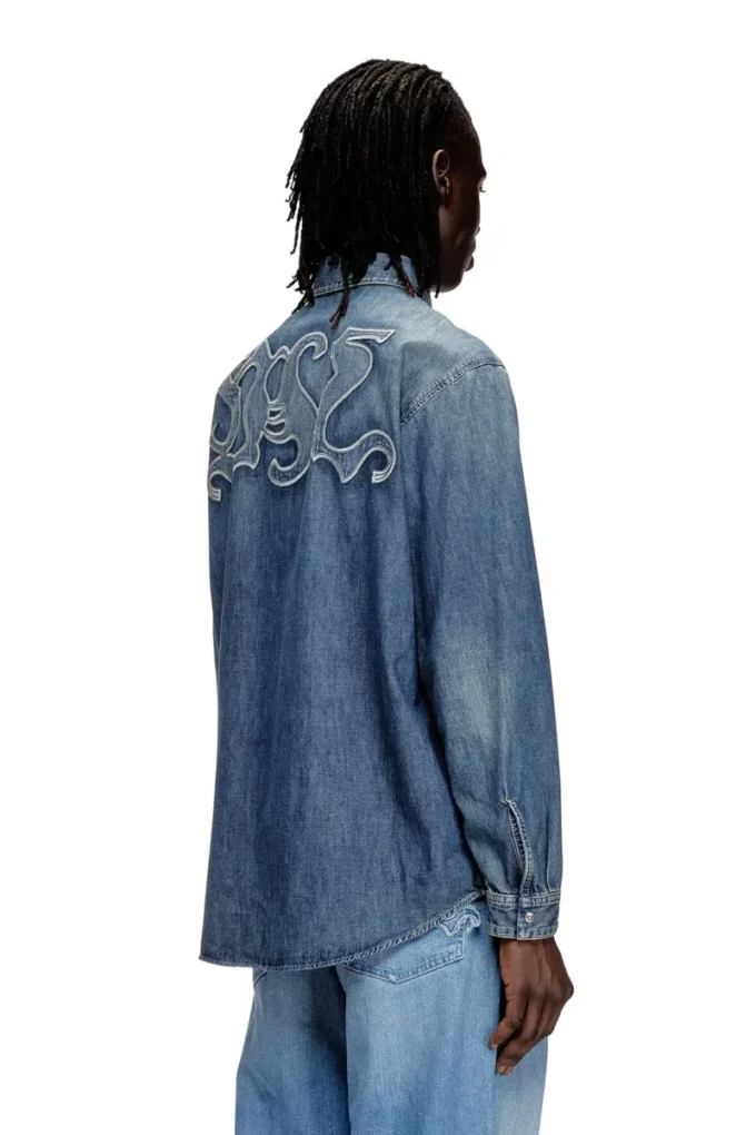d-simply-s15 Denim shirt with back embroidery