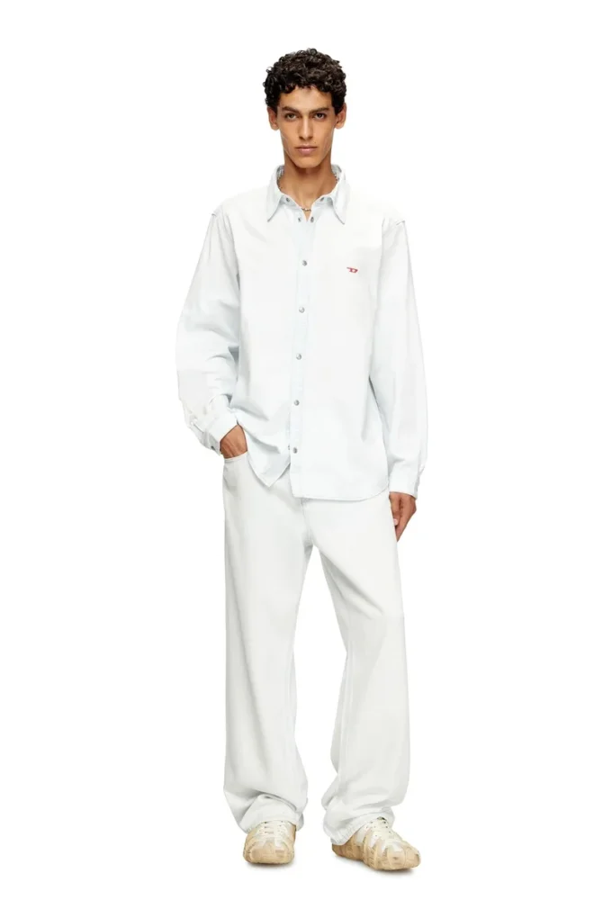 d-simply Shirt in bleach-effect denim