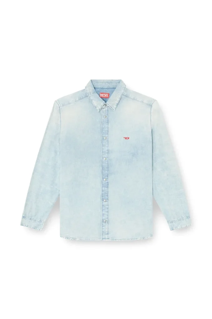d-simply Shirt in bleach-effect denim