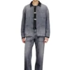 d-stack-u-l Utility-style denim jacket with contrasting collar