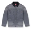 d-stack-u-l Utility-style denim jacket with contrasting collar