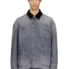 d-stack-u-l Utility-style denim jacket with contrasting collar