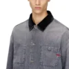 d-stack-u-l Utility-style denim jacket with contrasting collar