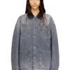 d-stack-u-l Utility-style denim jacket with contrasting collar