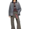 d-stack-u-l Utility-style denim jacket with contrasting collar