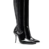 d-ten&half hb D-Ten&Half-Glossy knee-high boots with curved heel