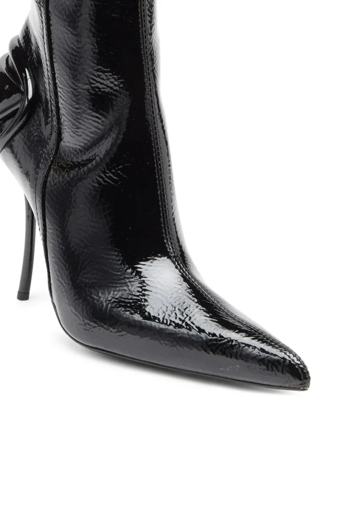 d-ten&half hb D-Ten&Half-Glossy knee-high boots with curved heel