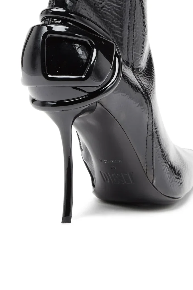 d-ten&half hb D-Ten&Half-Glossy knee-high boots with curved heel