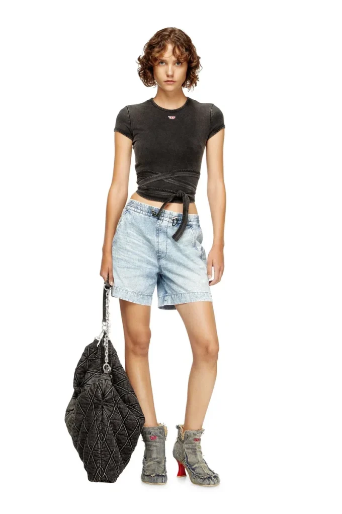 d-tenni-s Shorts in marbled denim