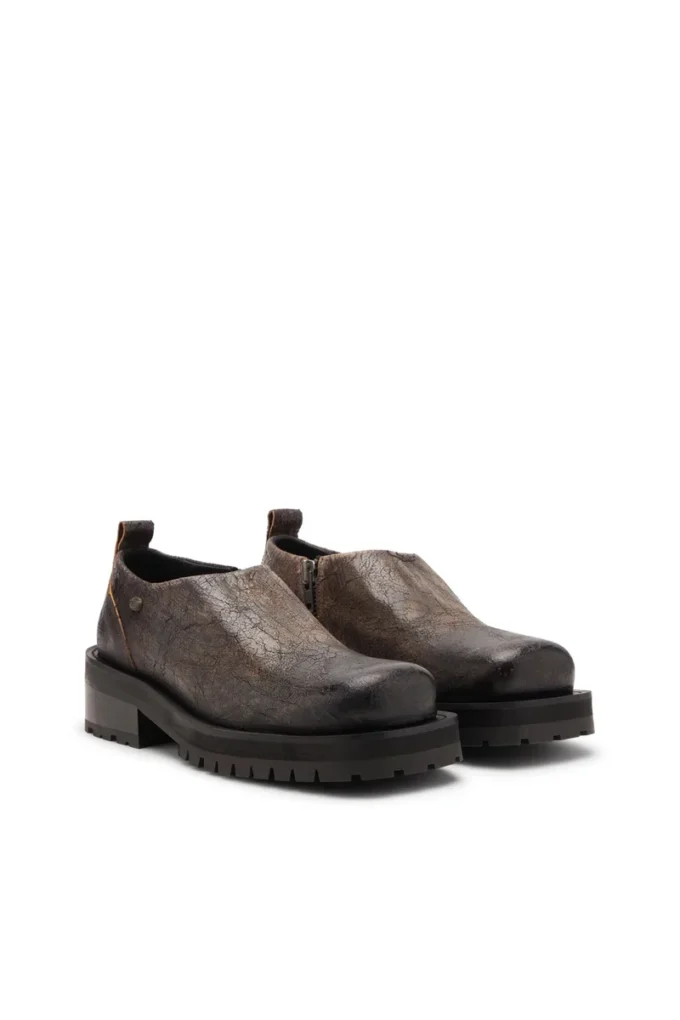 d-texan clog D-Texan-Zipped shoes in distressed crackled suede