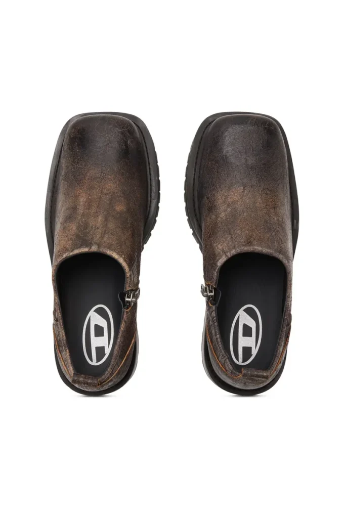 d-texan clog D-Texan-Zipped shoes in distressed crackled suede