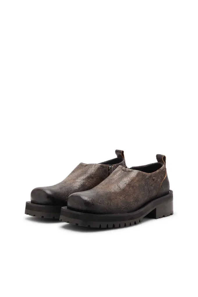 d-texan clog D-Texan-Zipped shoes in distressed crackled suede
