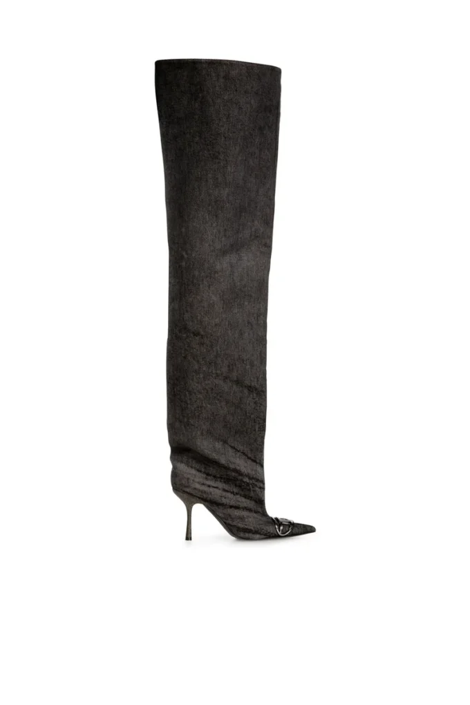 d-venus 90 otk boot D-Venus-Over-the-knee boots in coated denim