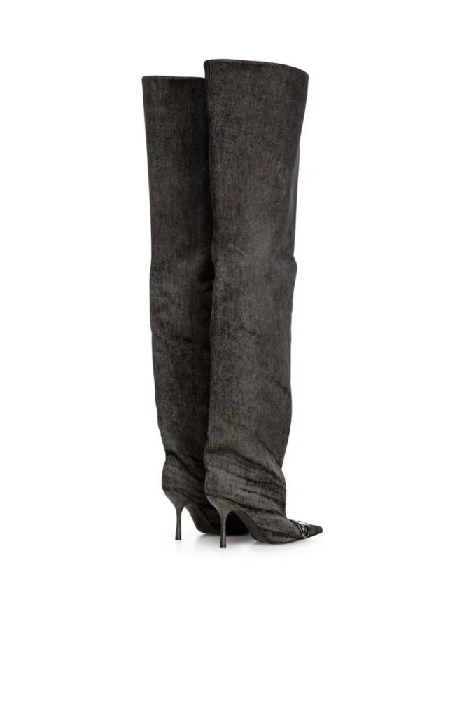 d-venus 90 otk boot D-Venus-Over-the-knee boots in coated denim
