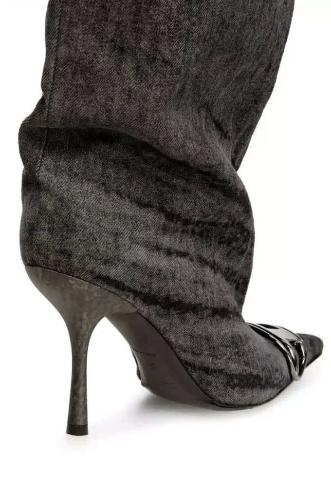 d-venus 90 otk boot D-Venus-Over-the-knee boots in coated denim