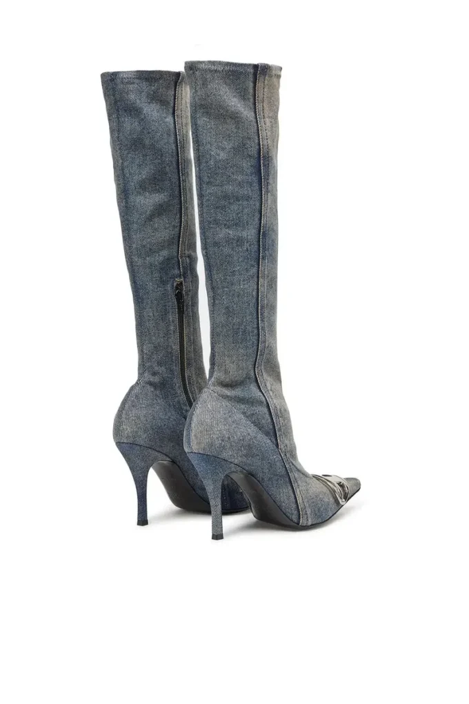 d-venus kb d D-Venus – Denim boots with logo plaque