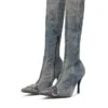 d-venus kb d D-Venus – Denim boots with logo plaque