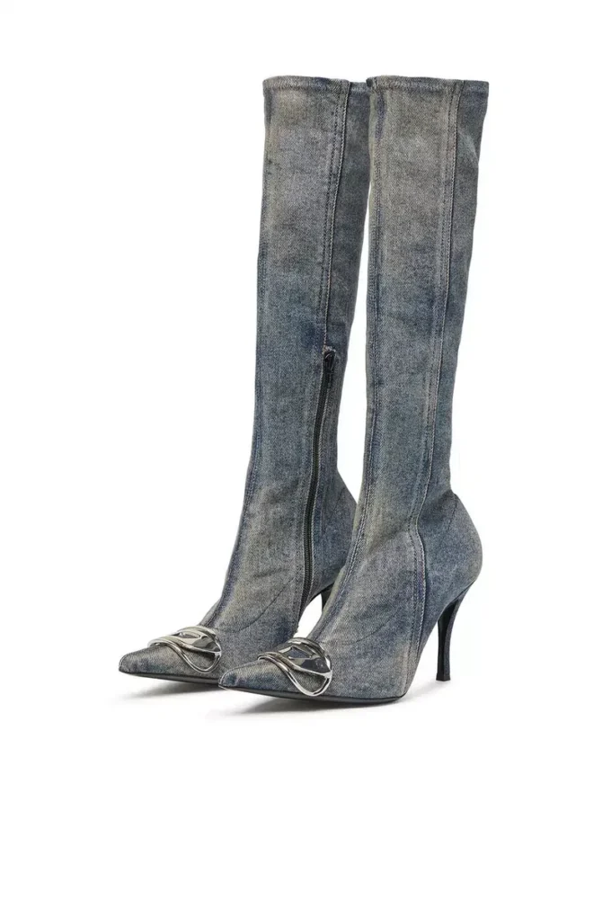 d-venus kb d D-Venus – Denim boots with logo plaque