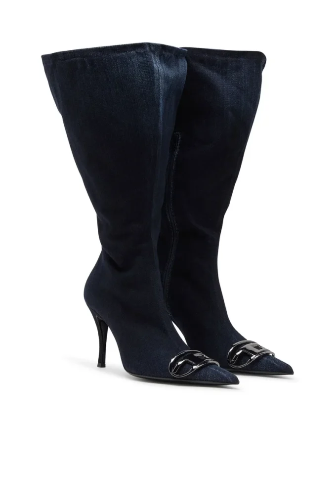 d-venus kb large D-Venus-Wide knee-high boots in denim
