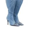 d-venus kb large D-Venus-Wide knee-high boots in denim