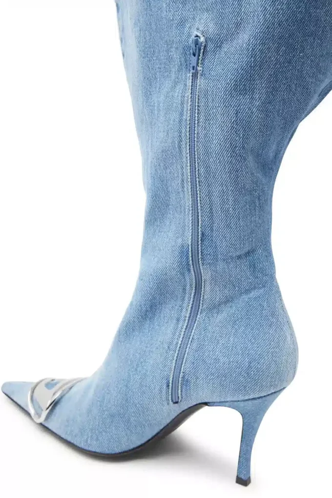 d-venus kb large D-Venus-Wide knee-high boots in denim