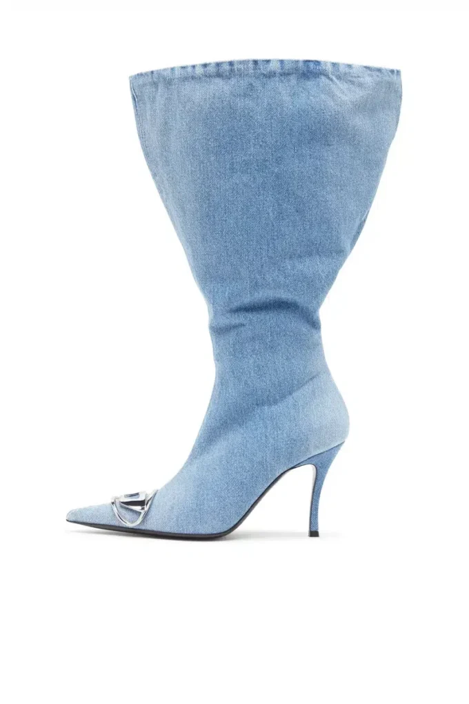 d-venus kb large D-Venus-Wide knee-high boots in denim