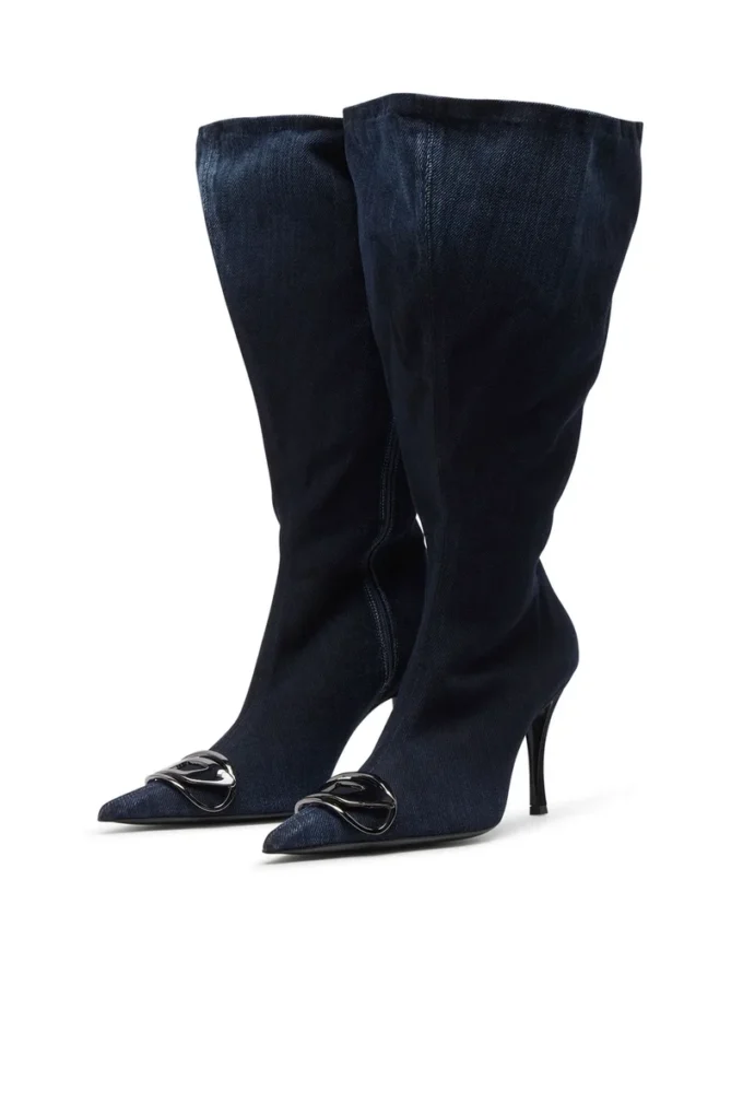 d-venus kb large D-Venus-Wide knee-high boots in denim