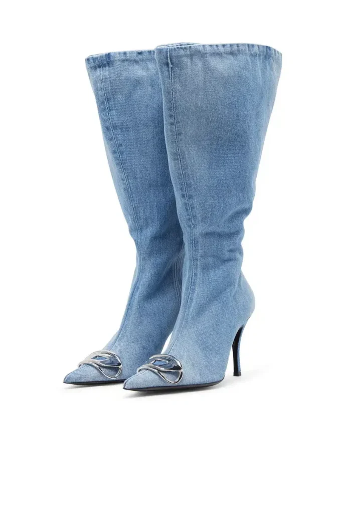 d-venus kb large D-Venus-Wide knee-high boots in denim