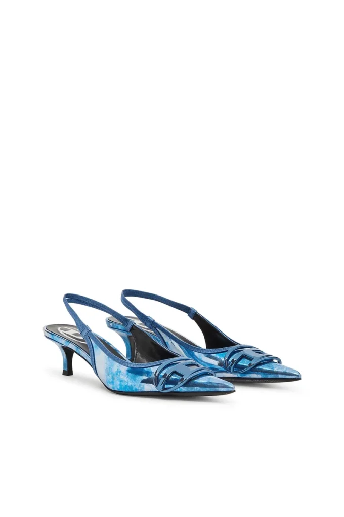 d-venus sb 40 D-Venus-Two-tone metallic slingback pumps