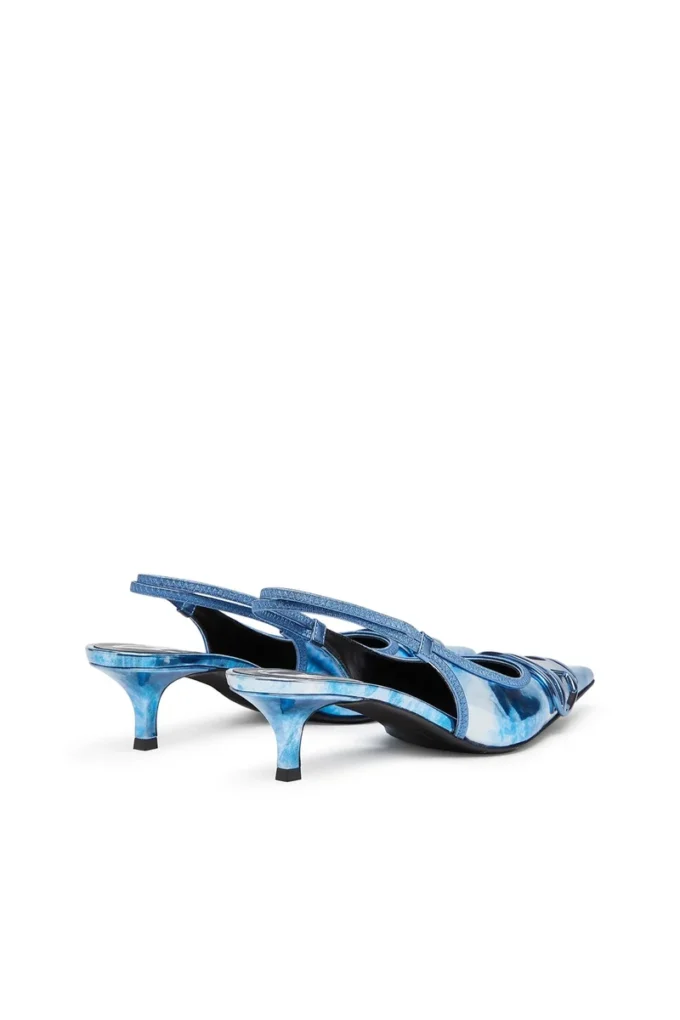 d-venus sb 40 D-Venus-Two-tone metallic slingback pumps