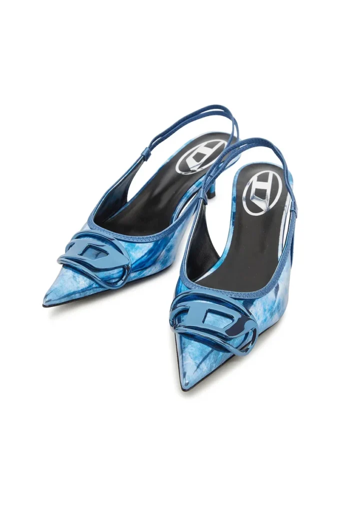d-venus sb 40 D-Venus-Two-tone metallic slingback pumps