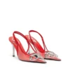 d-venus sb D-Venus-Leather-trim transparent slingback pumps