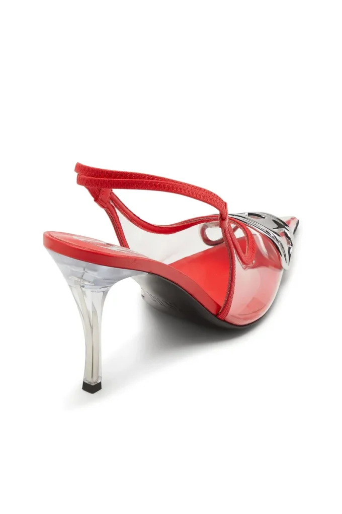 d-venus sb D-Venus-Leather-trim transparent slingback pumps