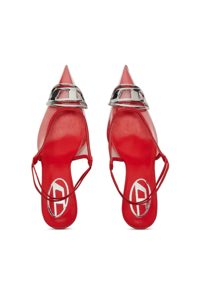d-venus sb D-Venus-Leather-trim transparent slingback pumps