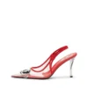 d-venus sb D-Venus-Leather-trim transparent slingback pumps