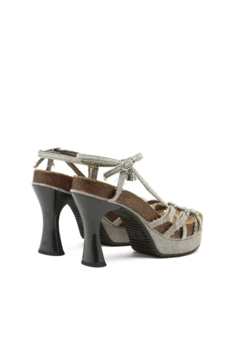 d-woodstock 105 sandal D-Woodstock-Strappy platform sandals in denim