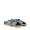 d-woodstock cross D-Woodstock-Crossover slides in frayed denim