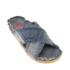 d-woodstock cross D-Woodstock-Crossover slides in frayed denim