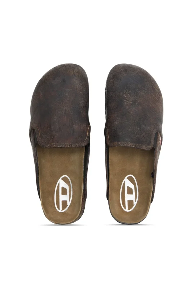 d-woodstock slip-on D-Woodstock-Clogs in crackle-effect suede