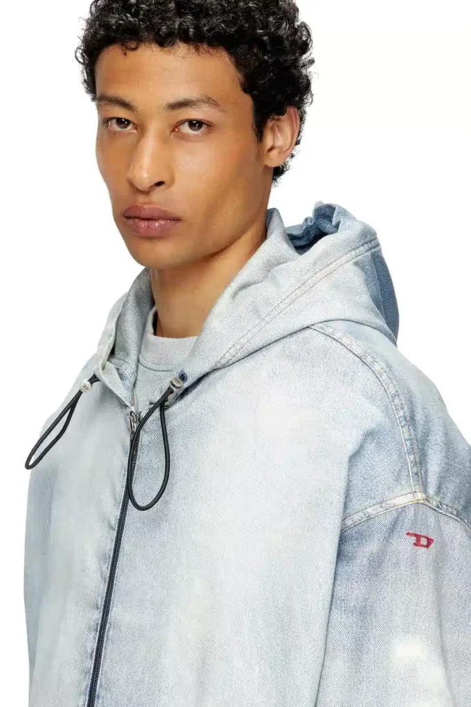 d-wynny jogg Hooded jacket in printed bleach-effect JoggJeans