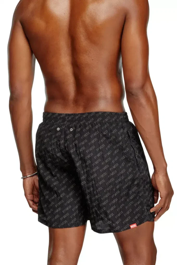 daniel-41-mono-utlt Mid-length swim shorts with all-over logo