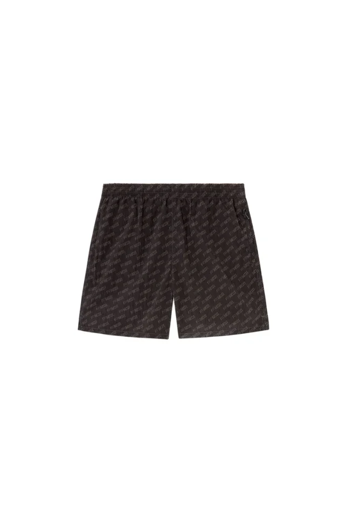 daniel-41-mono-utlt Mid-length swim shorts with all-over logo
