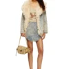 de-ada-s Denim mini skirt with raw edge details