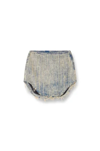 de-ada-s Denim mini skirt with raw edge details