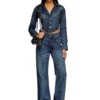 de-ali-s Cropped jacket in Prince of Wales denim