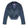 de-ali-s Cropped jacket in Prince of Wales denim