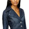 de-ali-s Cropped jacket in Prince of Wales denim
