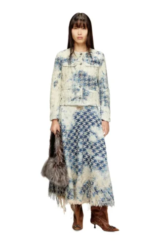 de-annet-fsh1 Midi skirt in houndstooth-weave denim